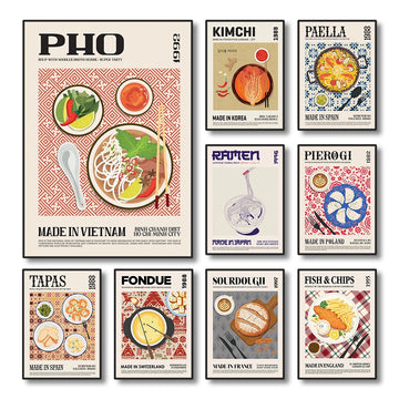 Delicious World Cuisine Canvas Poster &mdash; Pho, Ramen &amp; Tapas Wall Art for Kitchen Decor — view 1 of wall art & prints