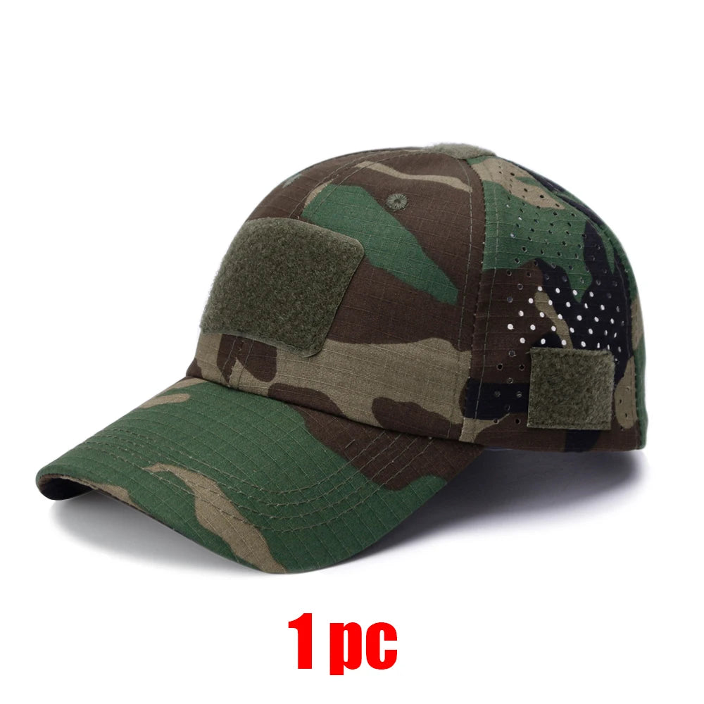 Camouflage Baseball Cap Outdoor — Tactical Sun Protection Hunting Hiking Fishing Men's Hat — view 7 of hats & caps