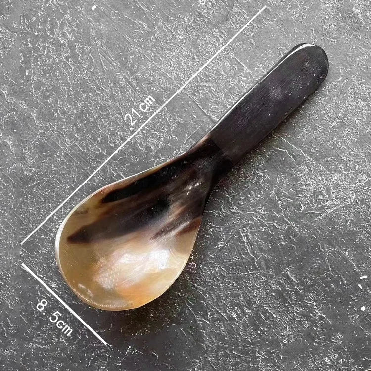 Water Buffalo Horn Spoon &mdash; Exquisite Long-Handled Dessert &amp; Western Cuisine Spoon (14-21cm) — view 13 of dining & tableware