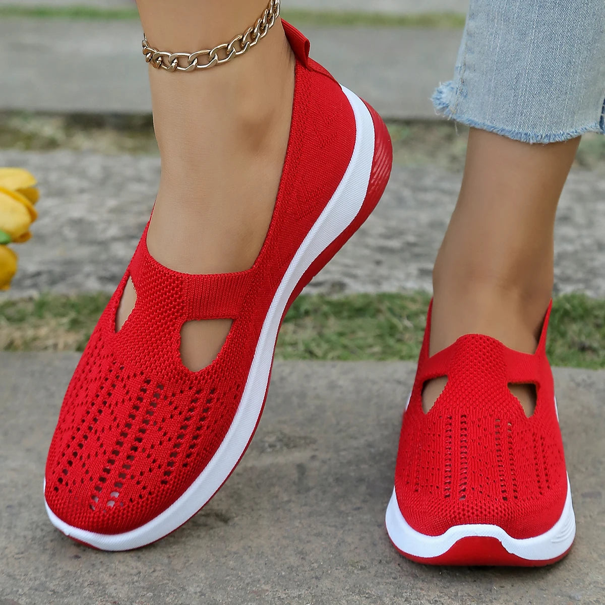 All-Season Women's Casual Sneakers — Lightweight Four-Season Slip-On Flats — view 3 of sneakers
