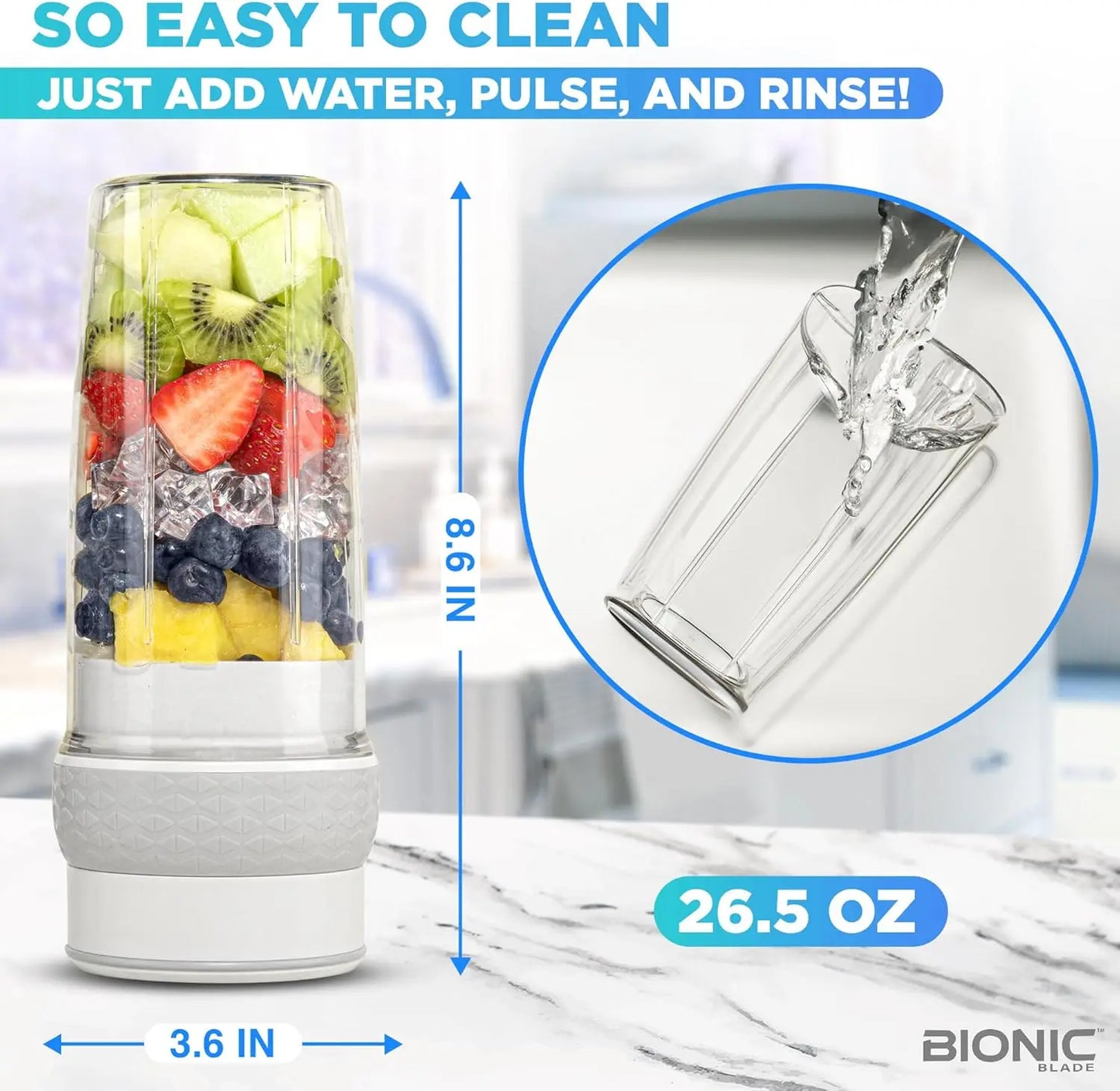 Bionic Blade Cordless Portable Blender (16.5oz) – Rechargeable 18,000 RPM BPA-Free Smoothie Maker — view 5 of home & kitchen