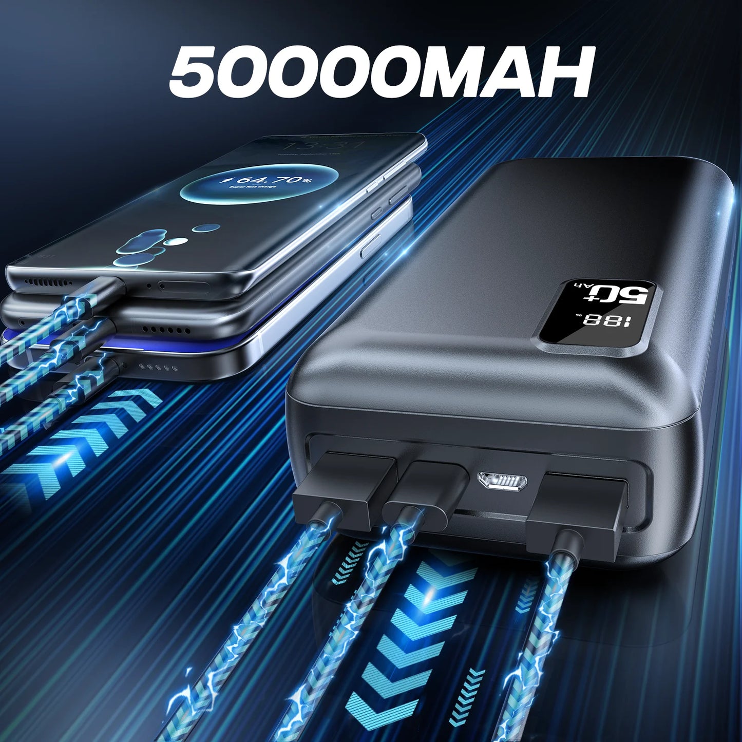 hganus 50,000mAh 22.5W Power Bank — QC PD 3.0 Ultra-Capacity Sub-$25 Hero — view 3 of power banks