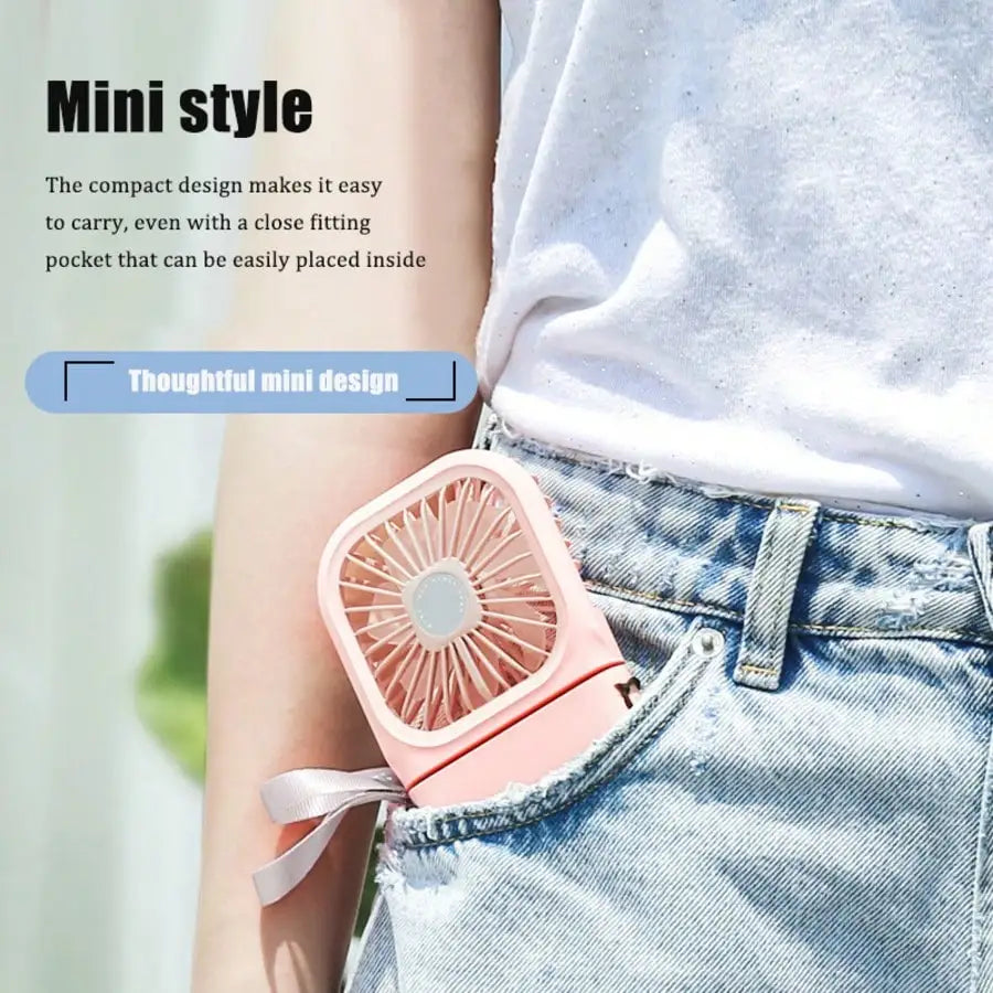 Portable Handheld Mini Fan, USB Rechargeable Foldable Desk Fan — view 5 of personal fans