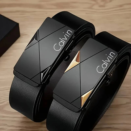 Belts Stylish Men's PU Leather Belt — Automatic Buckle Daily & Business — view 1 of belts