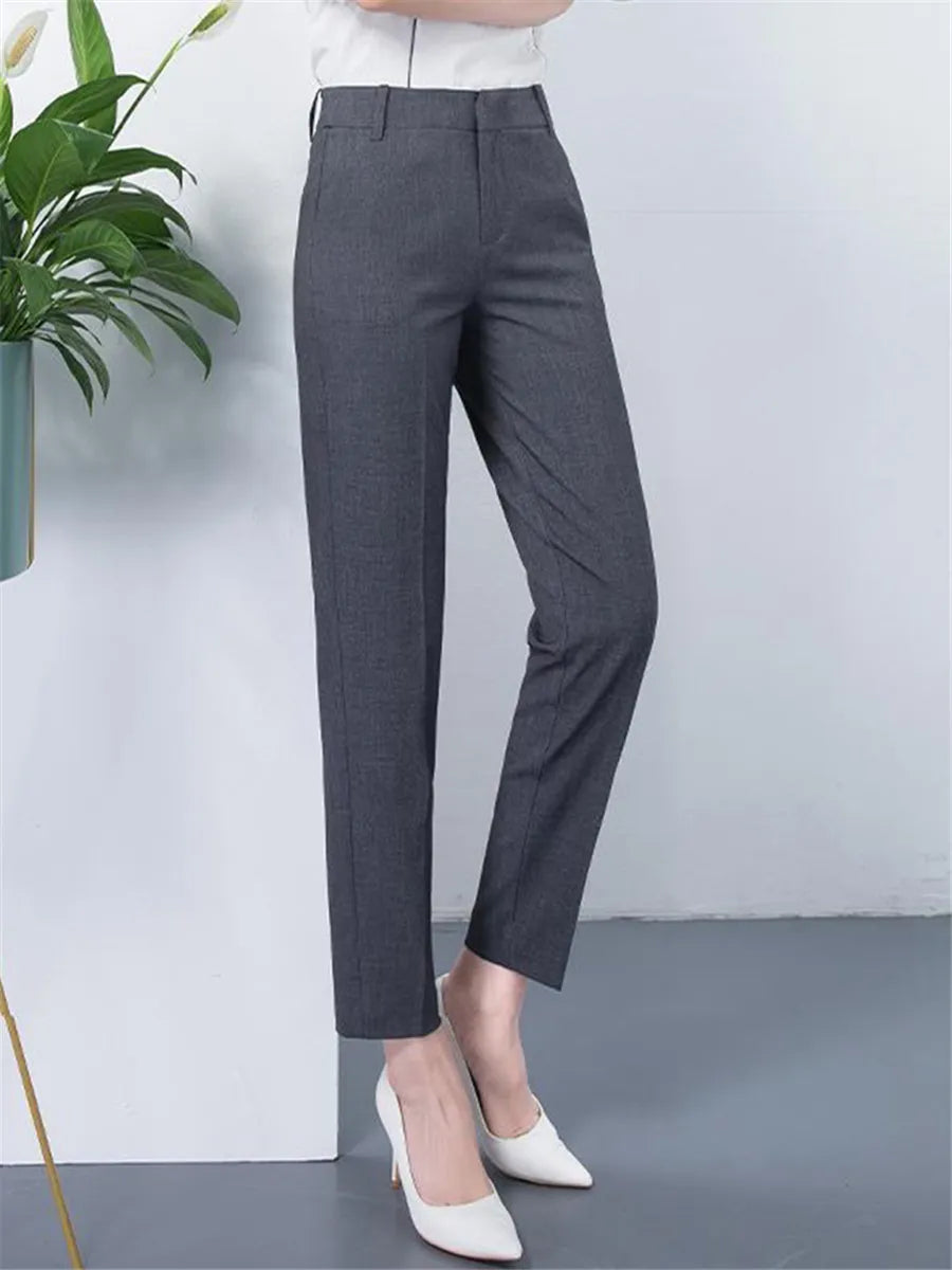 S-4xl Big Size Womens Formal Office Pencil Pants 2023 New Elegant Ladies OL Work