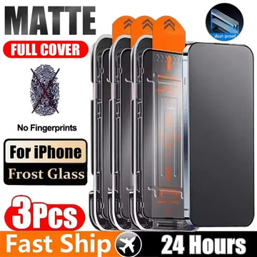 3Pcs Oleophobic Matte Screen Protector for iPhone 11-17 Pro Max Anti-Glare — view 1 of screen protectors