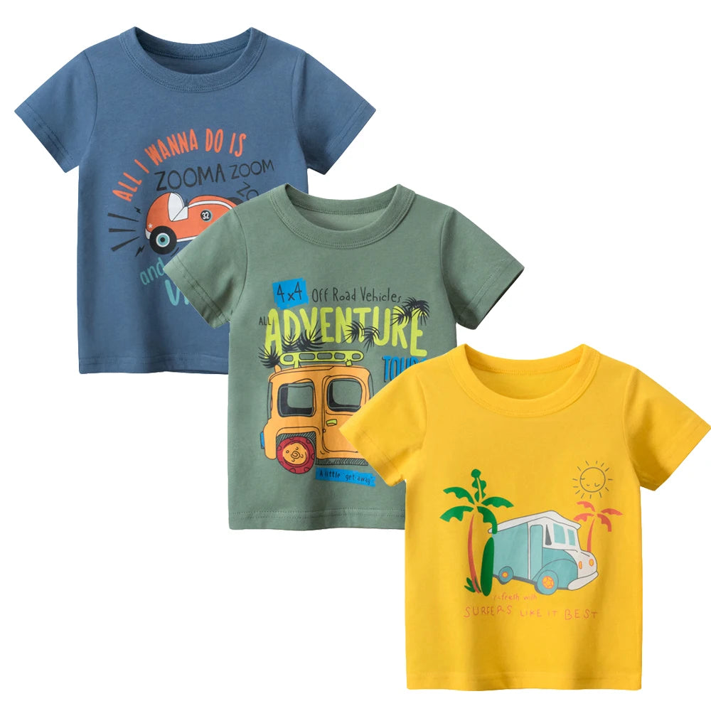 Times' Favorite Boys’ Cartoon T-Shirt – Cotton Summer Half Sleeve O-Neck Tee