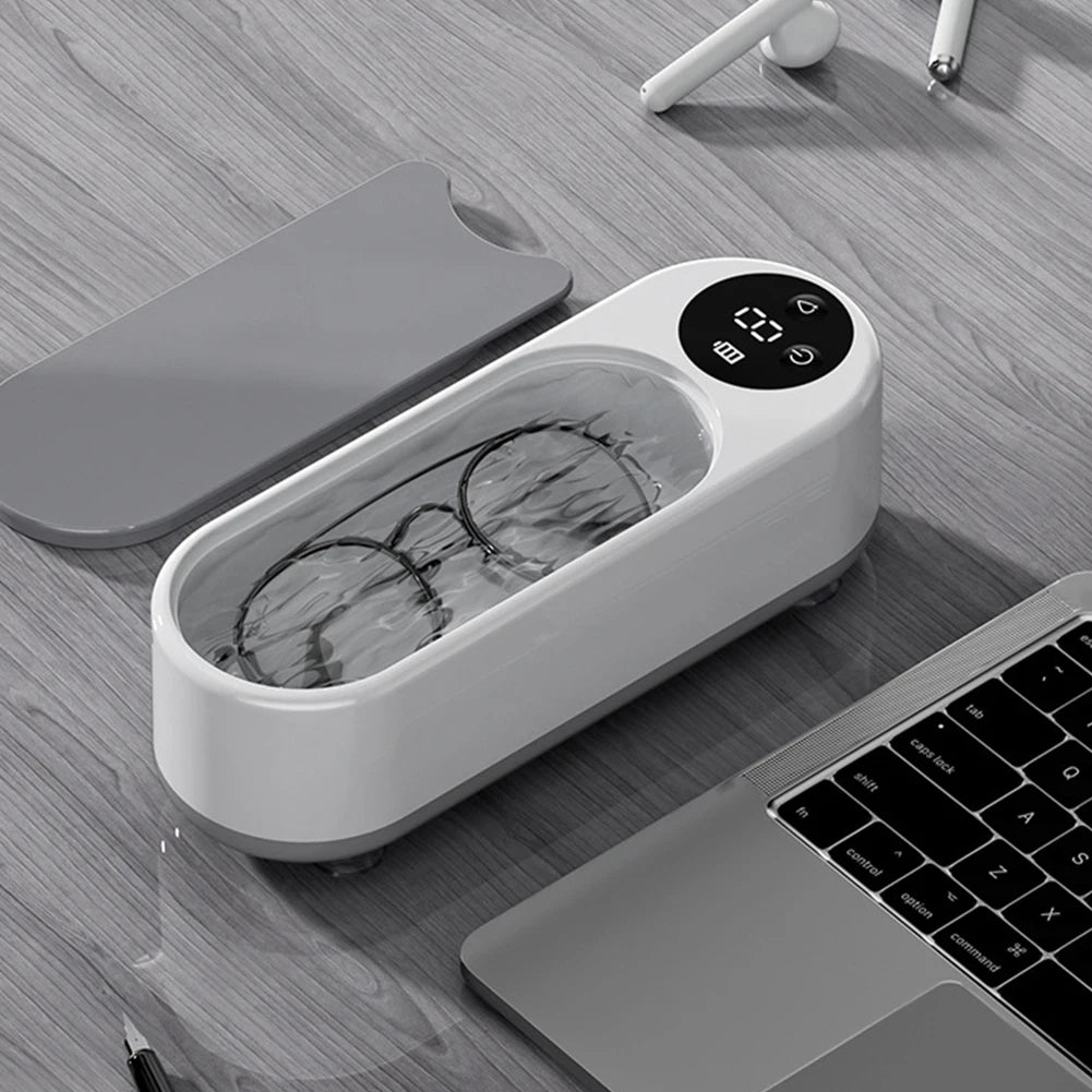 Portable ultrasonic jewelry and glasses cleaner for home use