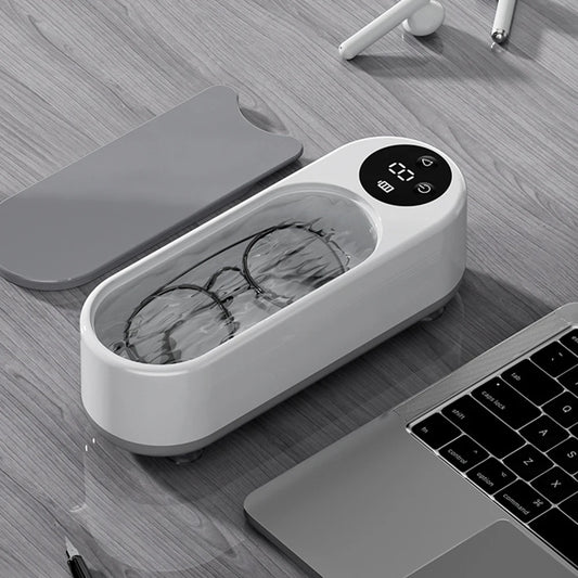 Portable ultrasonic jewelry and glasses cleaner for home use