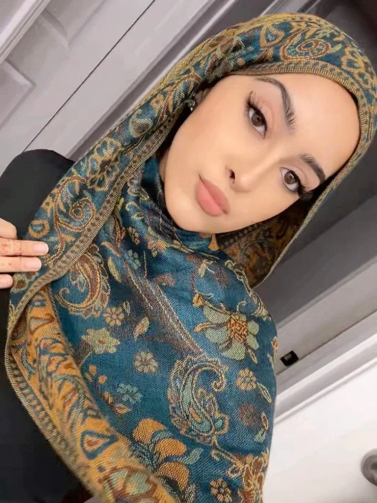 Hijab Scarf Long Pashmina — Lightweight Modest-Fashion Essential Cashmere Shawl Turban Head Wrap — view 5 of scarves & wraps
