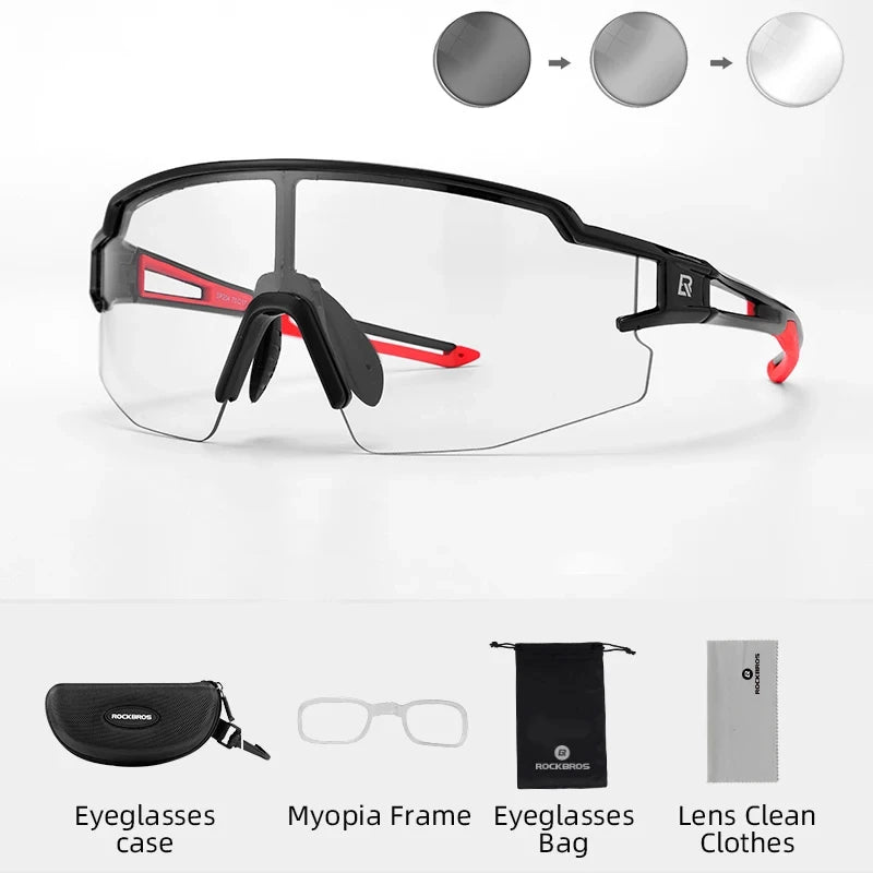 ROCKBROS Cycling Sunglasses Photochromic Polarized UV400 — Smart-Tint Bike MTB Road Goggles — view 8 of sunglasses