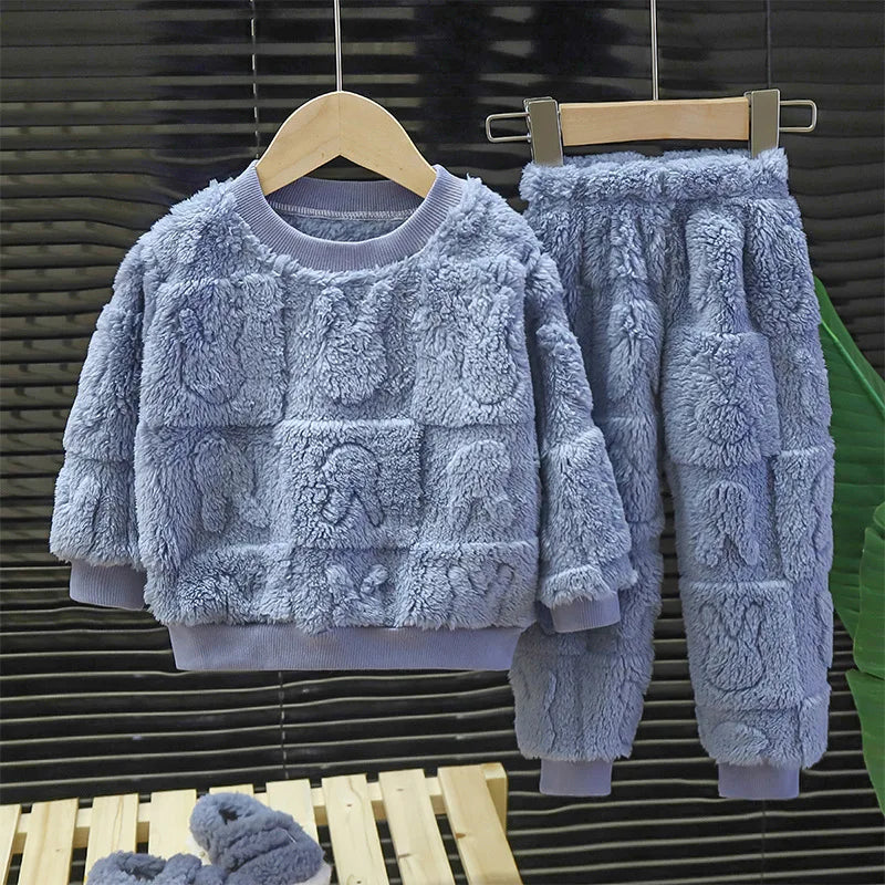 Baby Girl Clothes For Newborns Clothing Sets Autumn Winter Kids Boys Plus Fleece Warm Sweater Tops Pants 2pcs Suit 0-2 Years Old