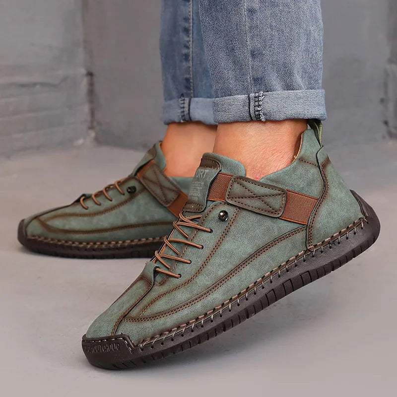 Women's British Retro Mid-Top Boots — Handmade Leather Anti-Slip Workwear Loafers — view 6 of boots