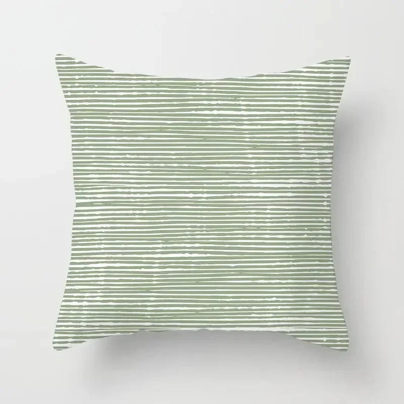 Fresh Green Geometric Cushion Cover &mdash; Polyester Pillowcase for Living Room &amp; Bedroom — view 13 of cushion covers & pillow cases