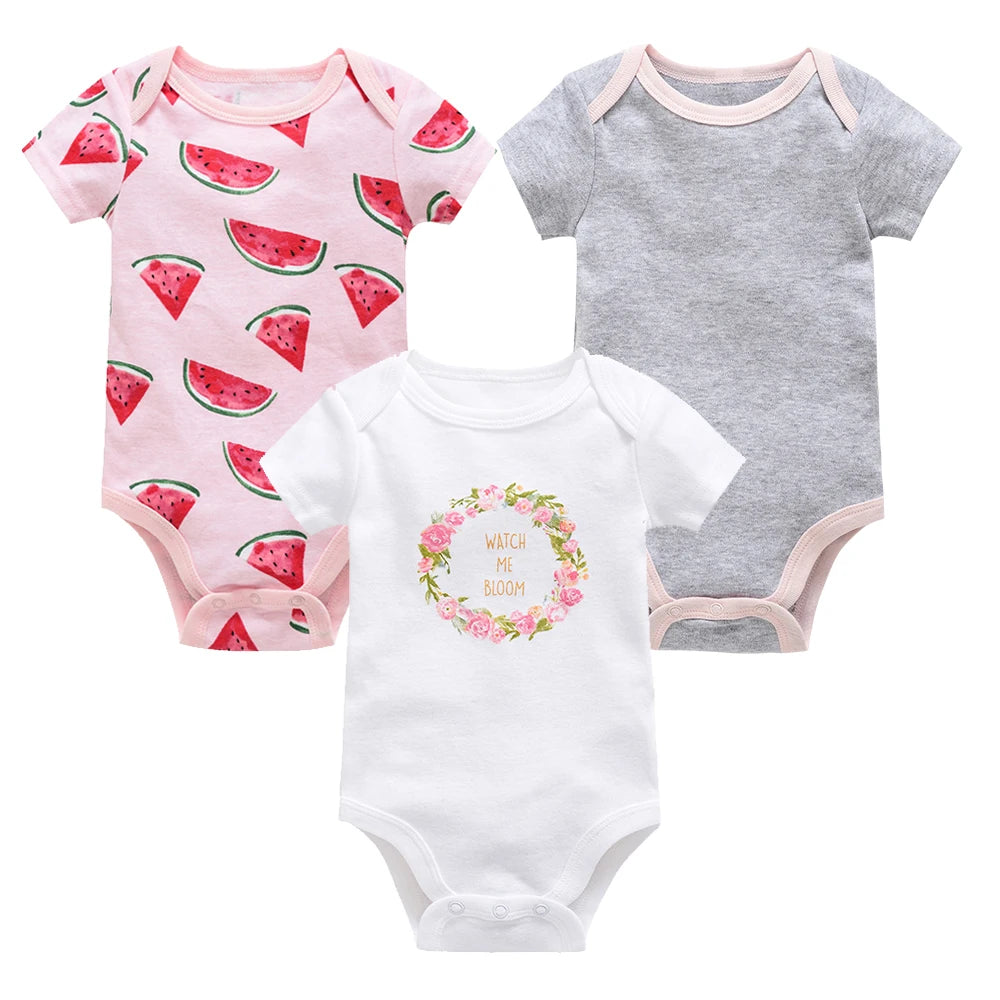 Baby Girls Cotton Bodysuit 3 & 6 Pack - Short Sleeve Newborn Onesies — view 8 of baby bodysuits