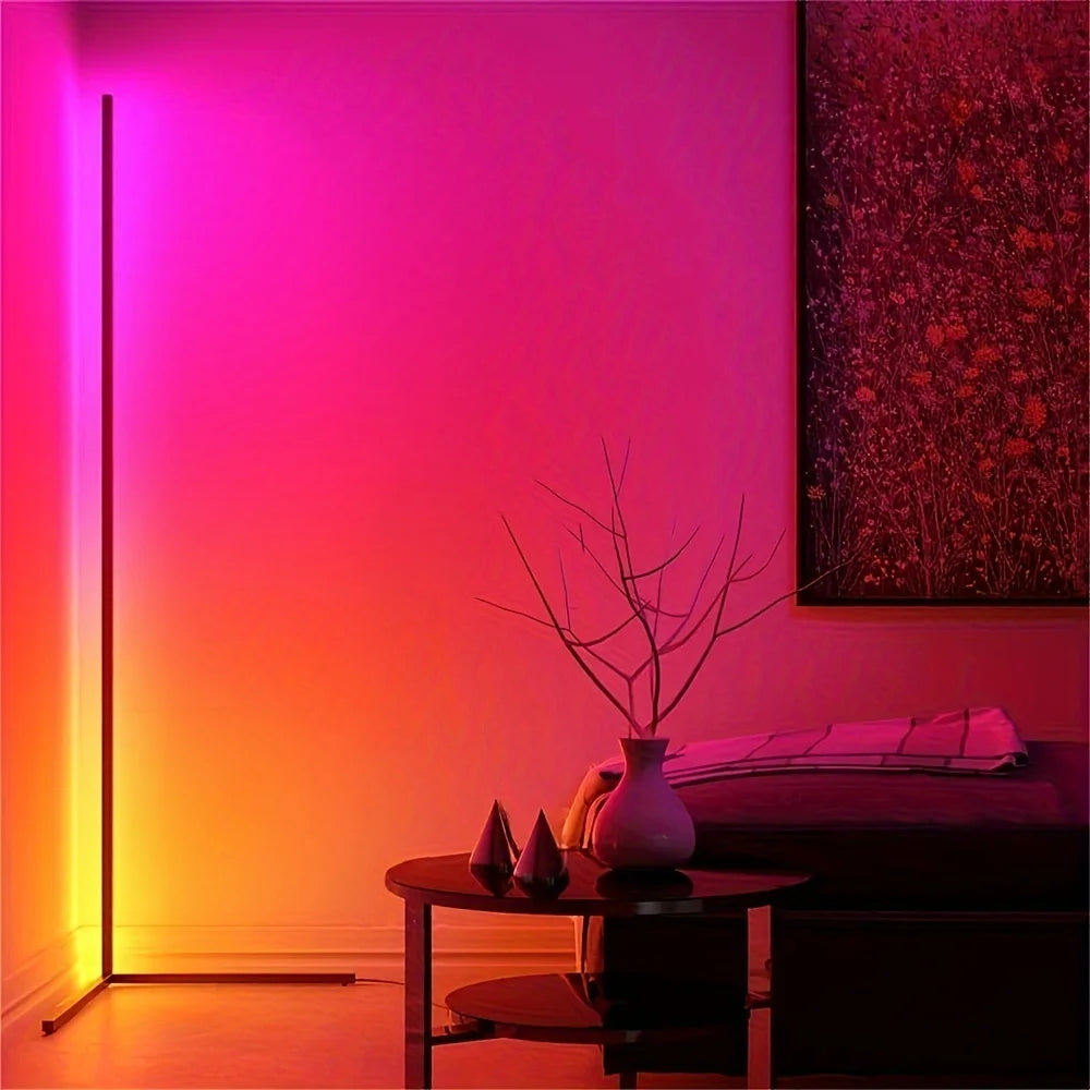 60-Inch RGB LED Corner Floor Lamp &mdash; Smart Color-Changing Light for Living Room, Bedroom &amp; Game Room — view 4 of led &amp; smart lighting