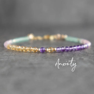 Crystal & Gemstone Anti-Anxiety Bracelet — Rose Quartz, Amethyst, Aventurine & Citrine Healing Beads — view 1 of bracelets