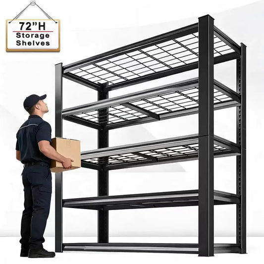 Storage Organizer 72" Metal Double-Layer Shelving — Commercial Adjustable Utility Rack for Warehouse & Kitchen — view 1 of storage & organisation