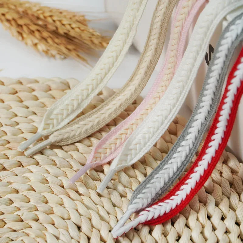 Wheat Cotton Shoelaces — Wide Premium Sneaker Laces (1 Pair) — view 4 of shoe accessories