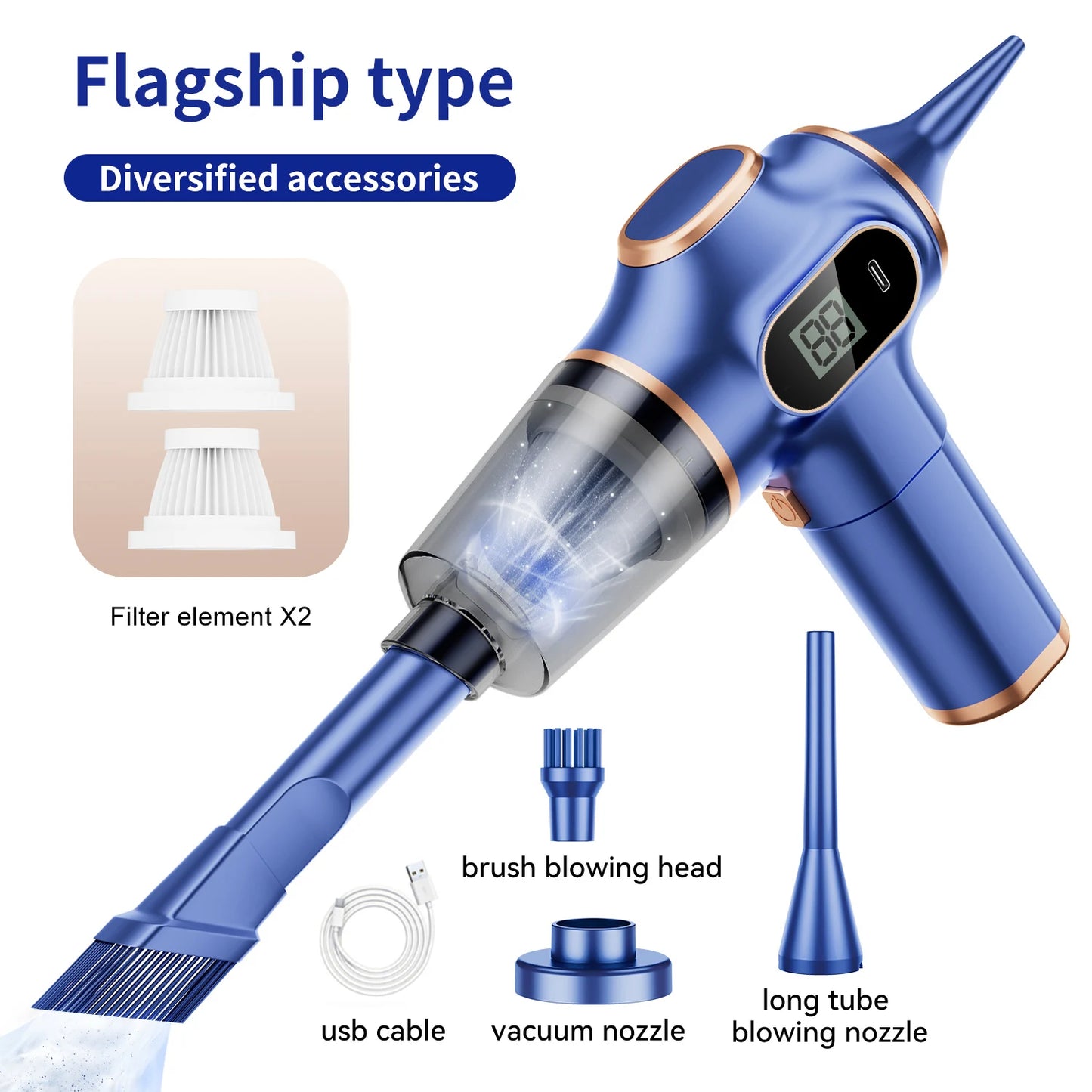 Wireless Mini Vacuum Cleaner (ABS) – High-Power Portable Vacuum for Car, Sofa & Office — view 8 of electronics & gadgets