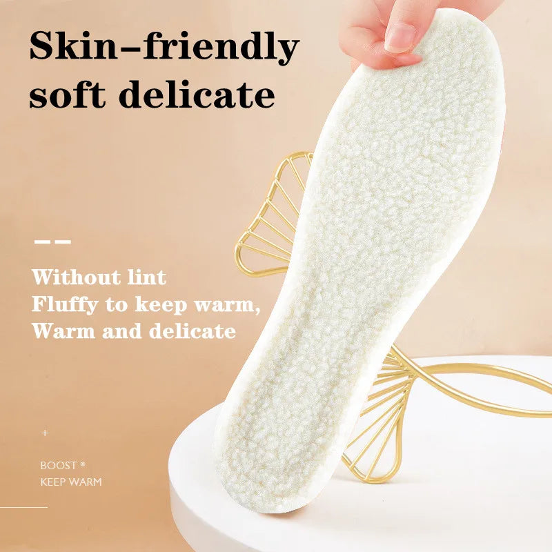Heated Cashmere Thermal Insoles — Winter Warm Shoe Inserts — view 4 of shoe accessories