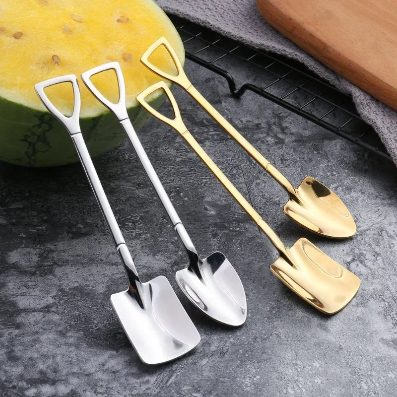 Mini Stainless Steel Dessert Spoons &mdash; Gold &amp; Silver Coffee, Fruit &amp; Ice Cream Teaspoons Set — view 5 of dining & tableware
