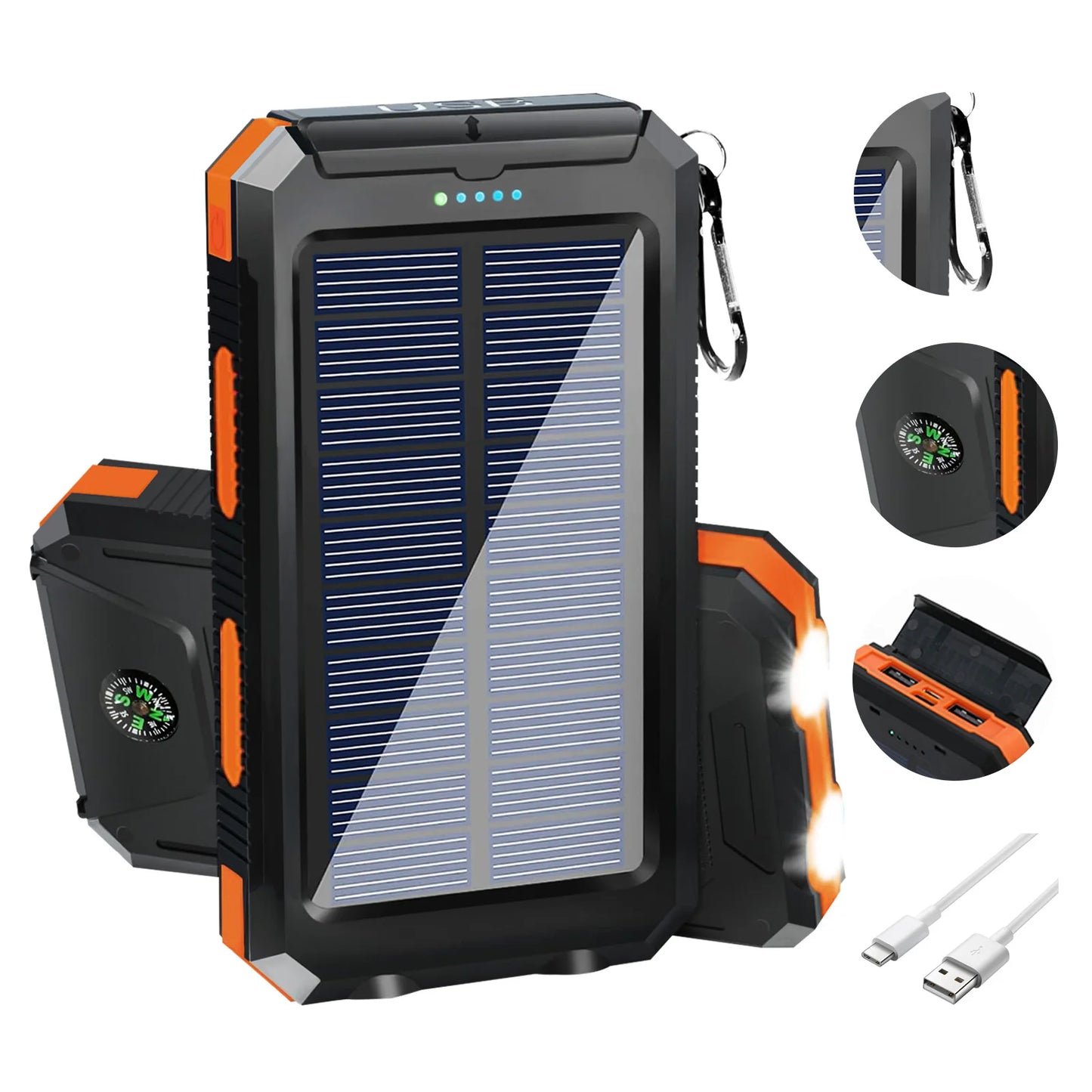 20,000mAh Solar Power Bank Waterproof — Dual USB Bug-Out Bag Essential — view 1 of power banks