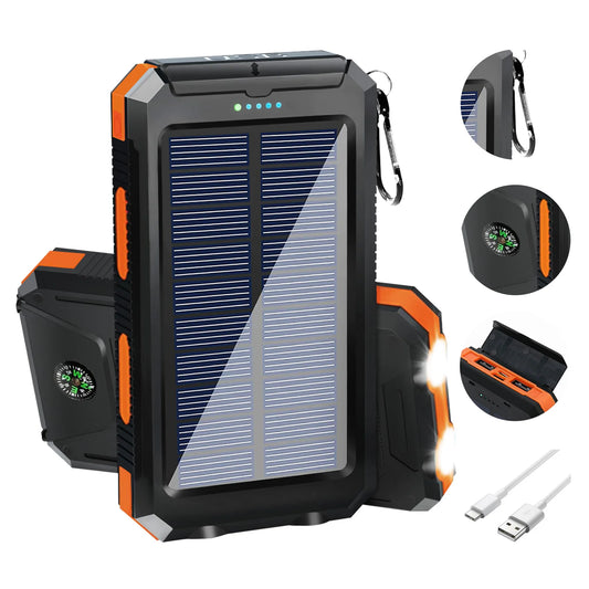 20,000mAh Solar Power Bank Waterproof — Dual USB Bug-Out Bag Essential — view 1 of power banks