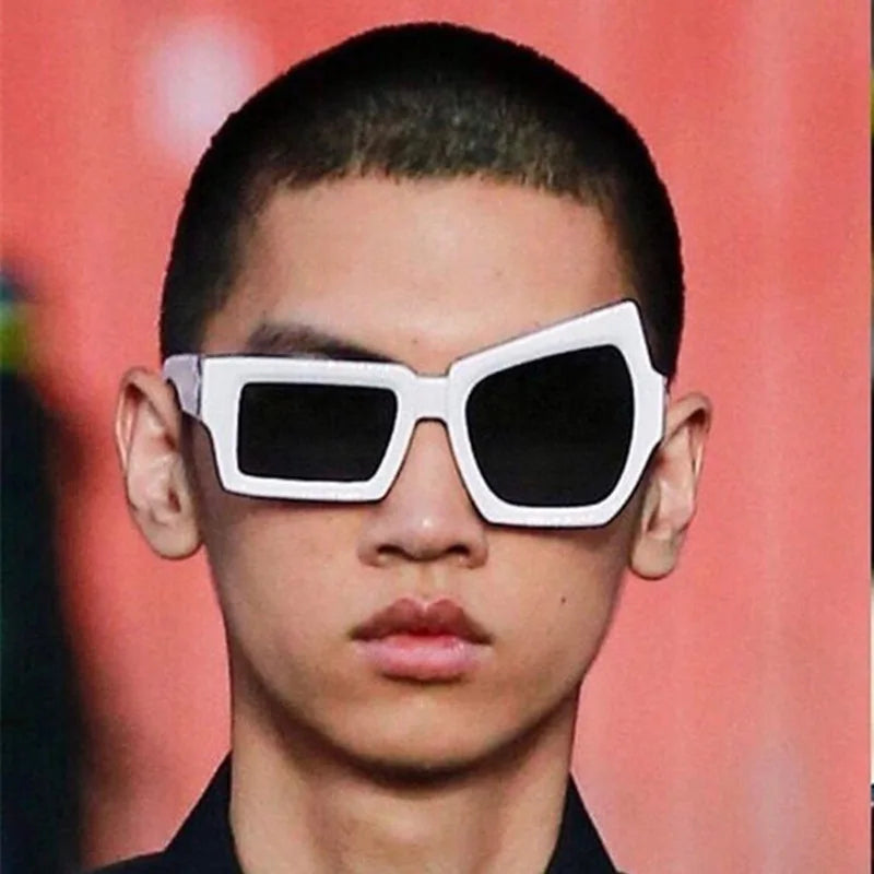 Polygon Square Sunglasses — Unisex Vintage UV400 Flat-Brow Sun Glasses — view 3 of sunglasses