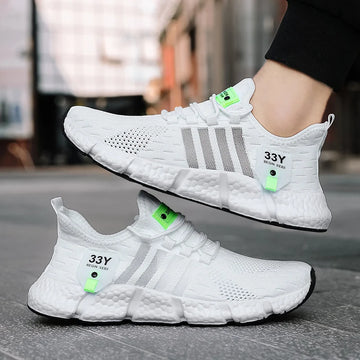 All-Season Men's Mesh Walking Flats — Trendy Lightweight Tennis Sneakers Plus Size — view 1 of sneakers