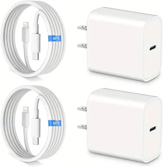 for iPhone 20W USB-C Wall Charger + 6ft Lightning/USB-C Fast Charge Cable — view 1 of chargers & cables