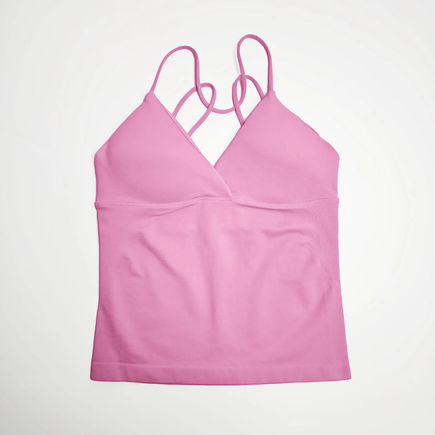Women's Activewear Twist-Front Longline Workout Tank — Seamless Built-In Bra Yoga Top — view 8 of women's activewear