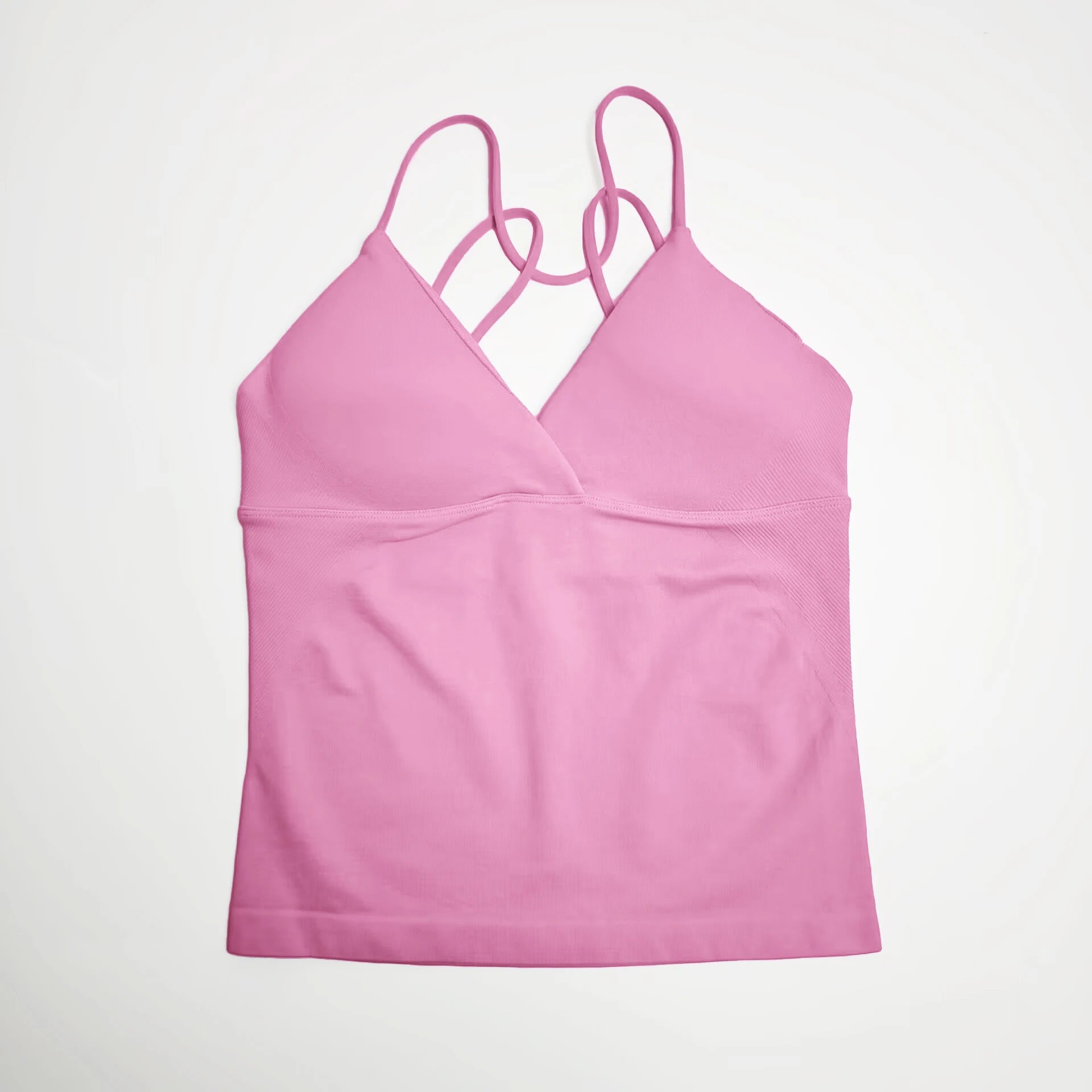Women's Activewear Twist-Front Longline Workout Tank — Seamless Built-In Bra Yoga Top — view 8 of women's activewear