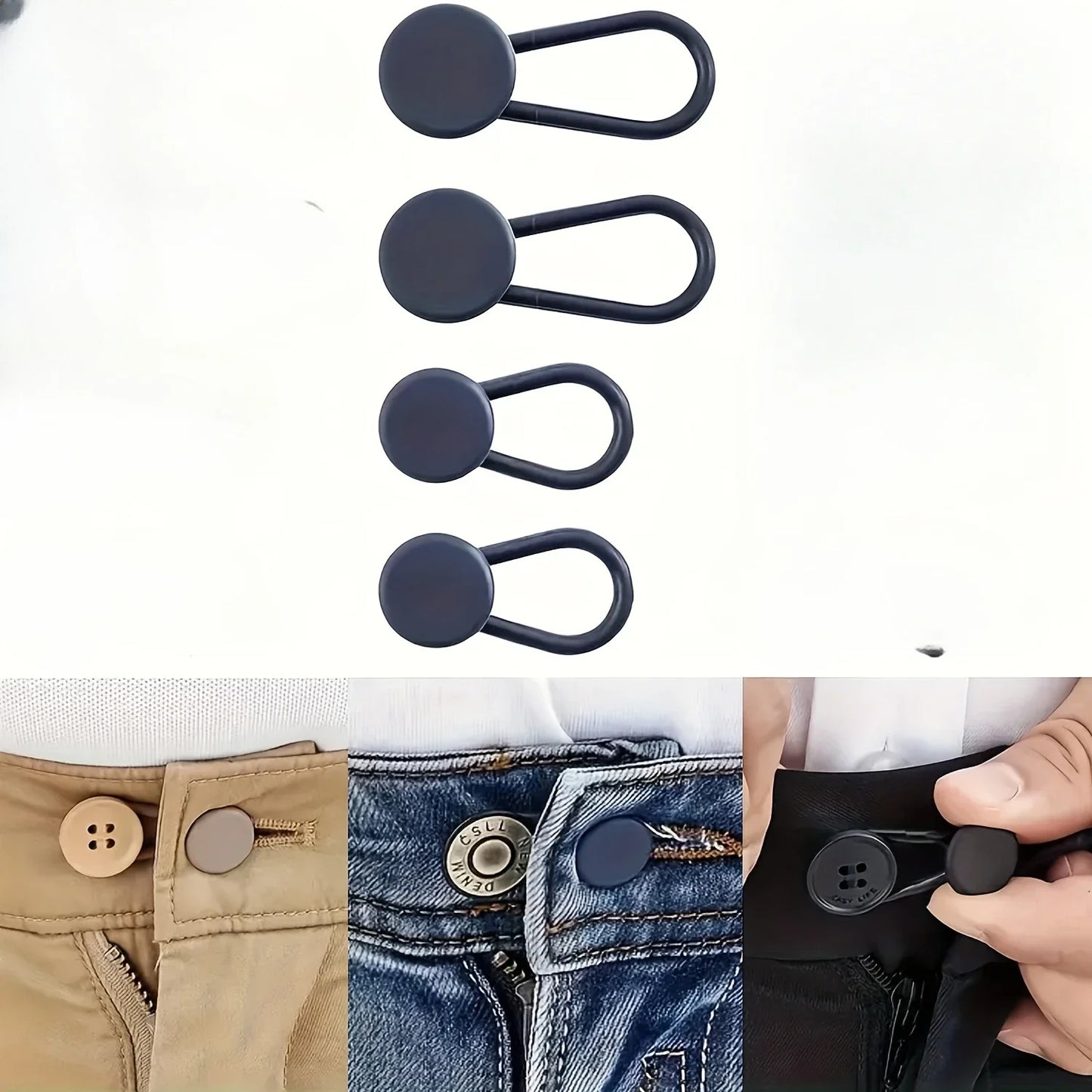 No-Sew Jean Waist Extender Buttons — Unisex Adjustable Pant Expander Pack — view 9 of accessories & jewelry
