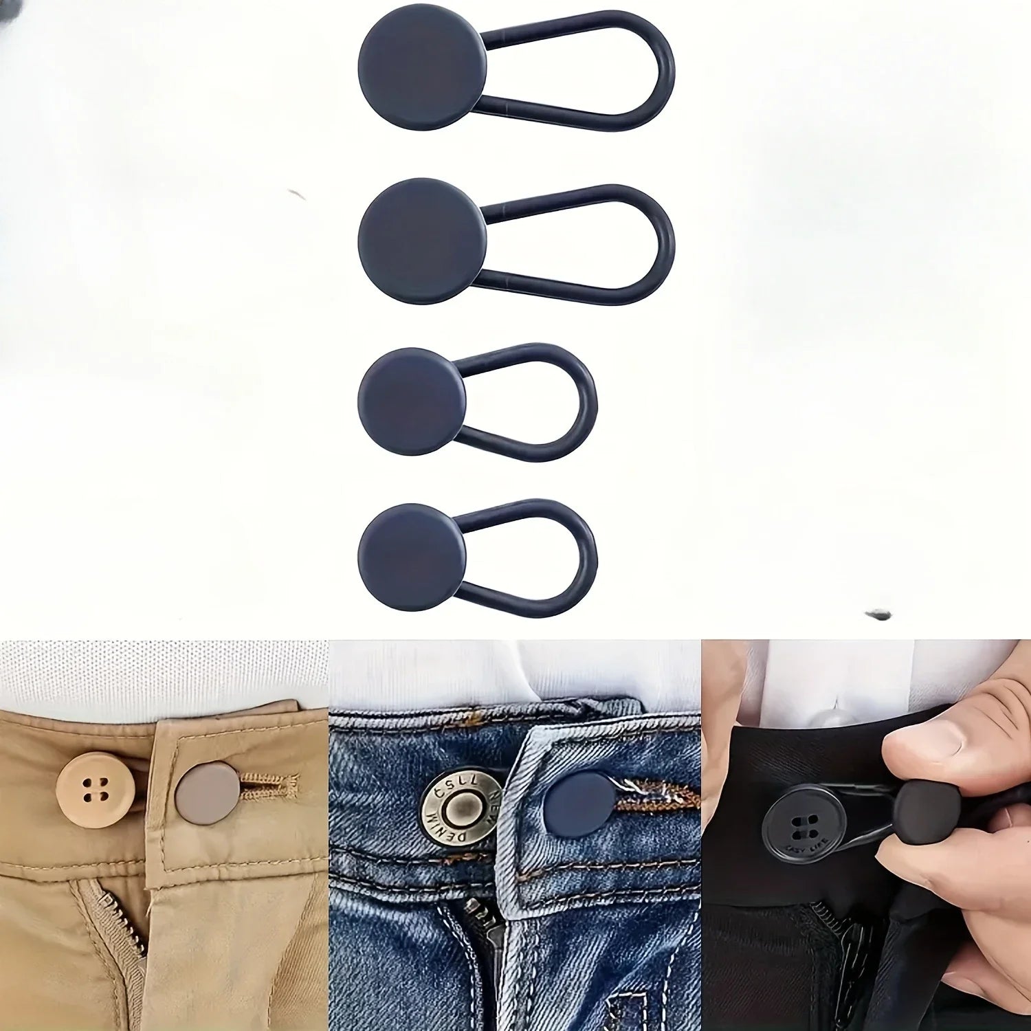 No-Sew Jean Waist Extender Buttons — Unisex Adjustable Pant Expander Pack — view 9 of accessories & jewelry