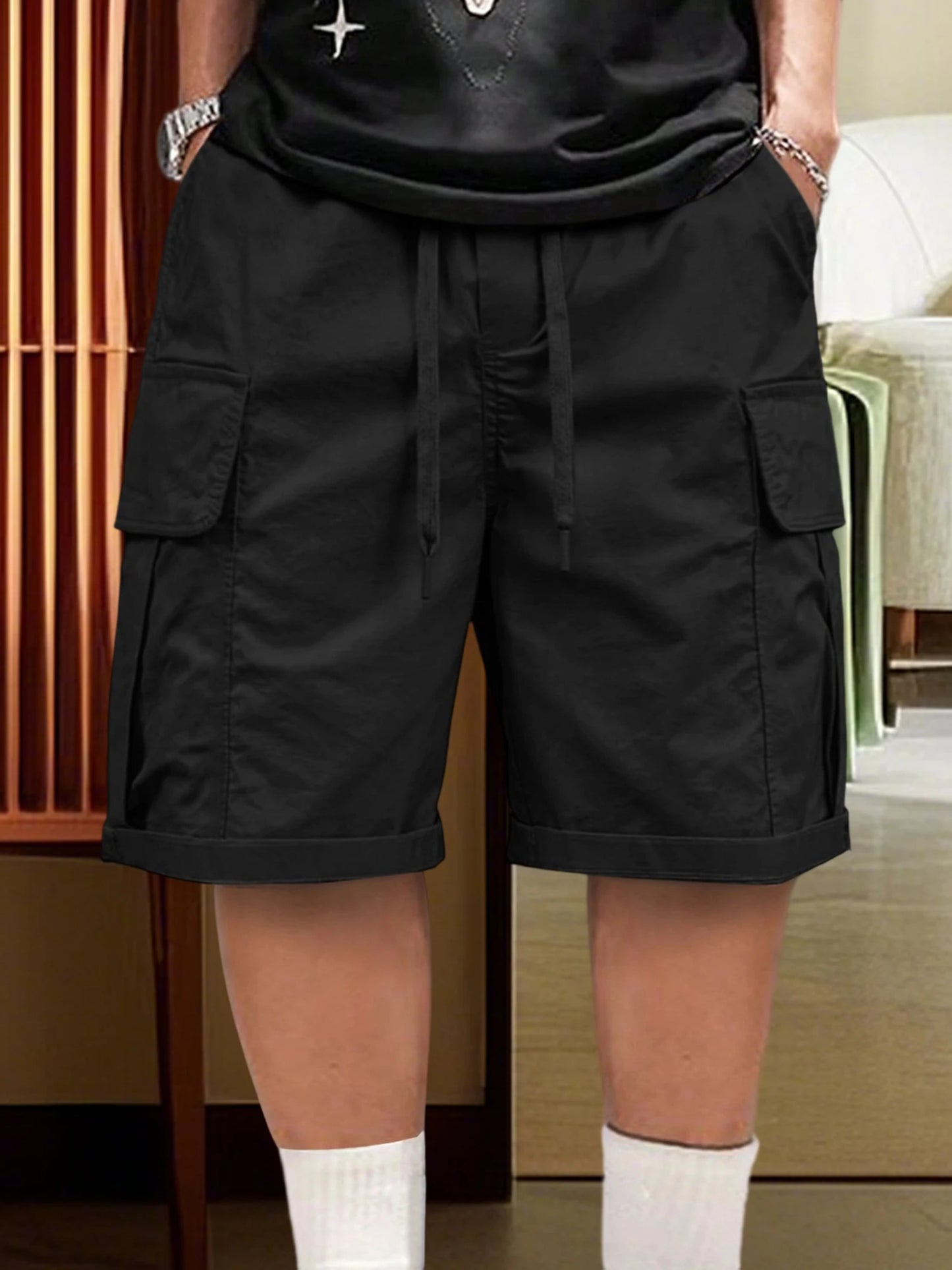 Men&rsquo;s Quick-Dry Cargo Shorts &mdash; Lightweight Elastic Waistband with Multiple Pockets — view 5 of shorts