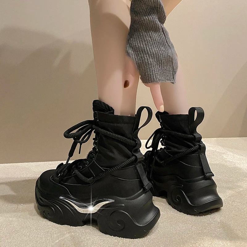 Chunky Platform Ankle Boots — Breathable High-Top Sneaker Booties 7.5 cm — view 4 of boots