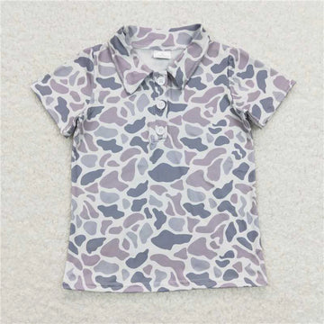 Baby Boys Camo Short Sleeve Tee - Button-Detail Outdoor Top — view 1 of kids tops