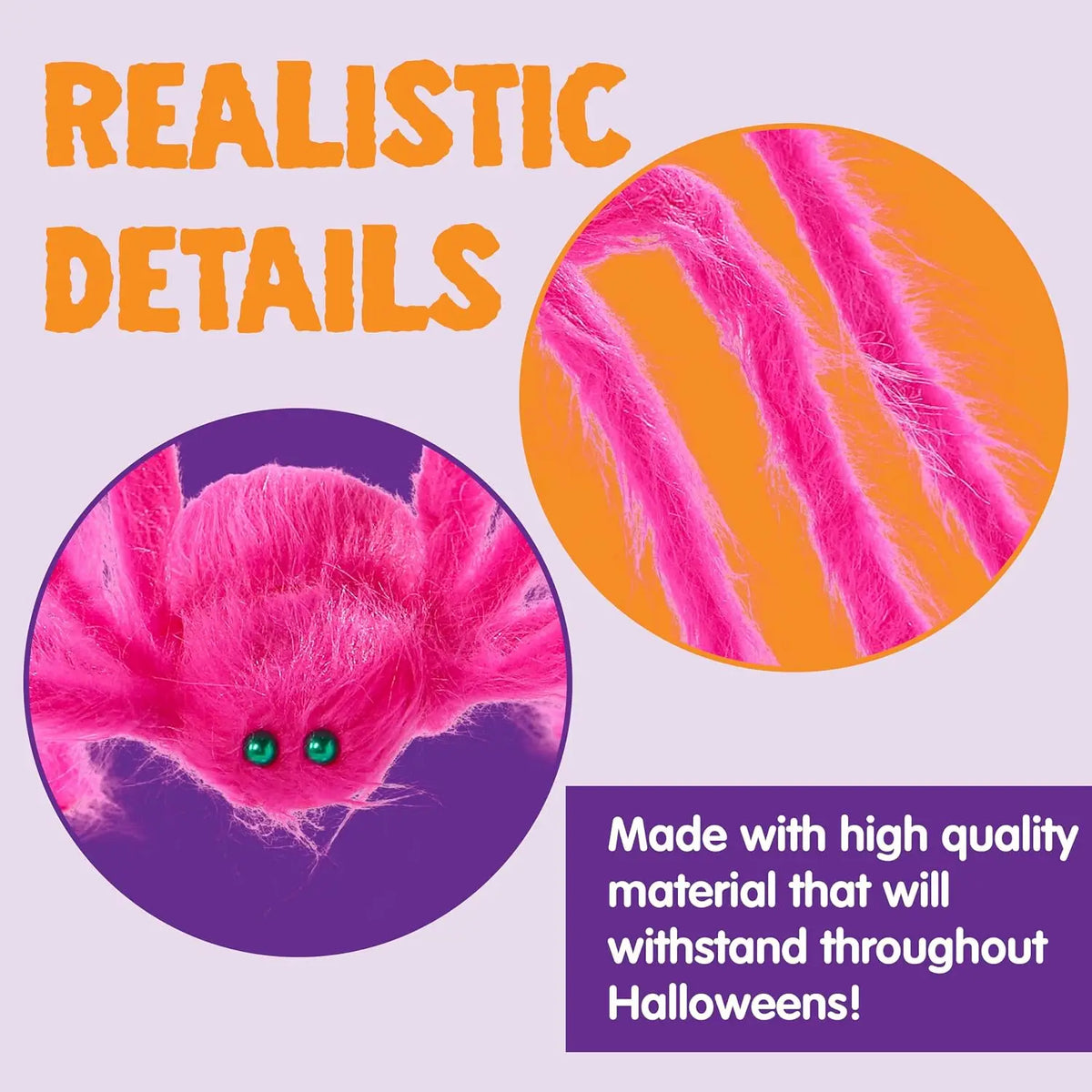 2-Pack Giant Hairy Spider Halloween Outdoor Decorations, 5 Ft — product photo 6