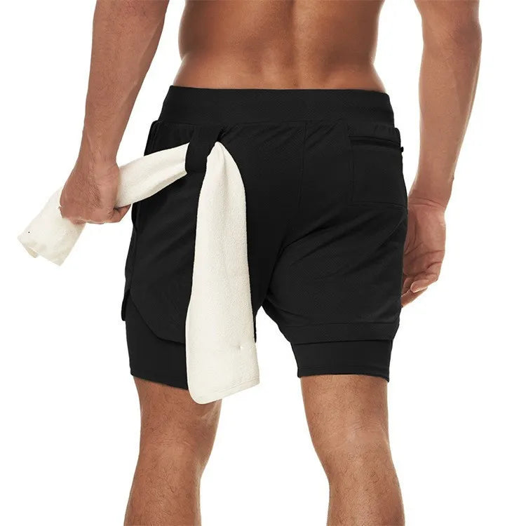 Camo Running Shorts Men — 2-in-1 Quick-Dry Gym Sports Training Shorts — view 8 of shorts