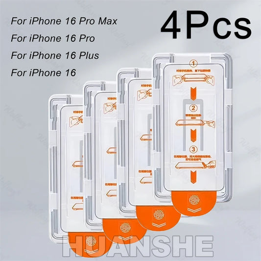 4PCS Dust-Free Easy Install Tempered Glass for iPhone 17 Pro Max/16e/16 — view 1 of screen protectors