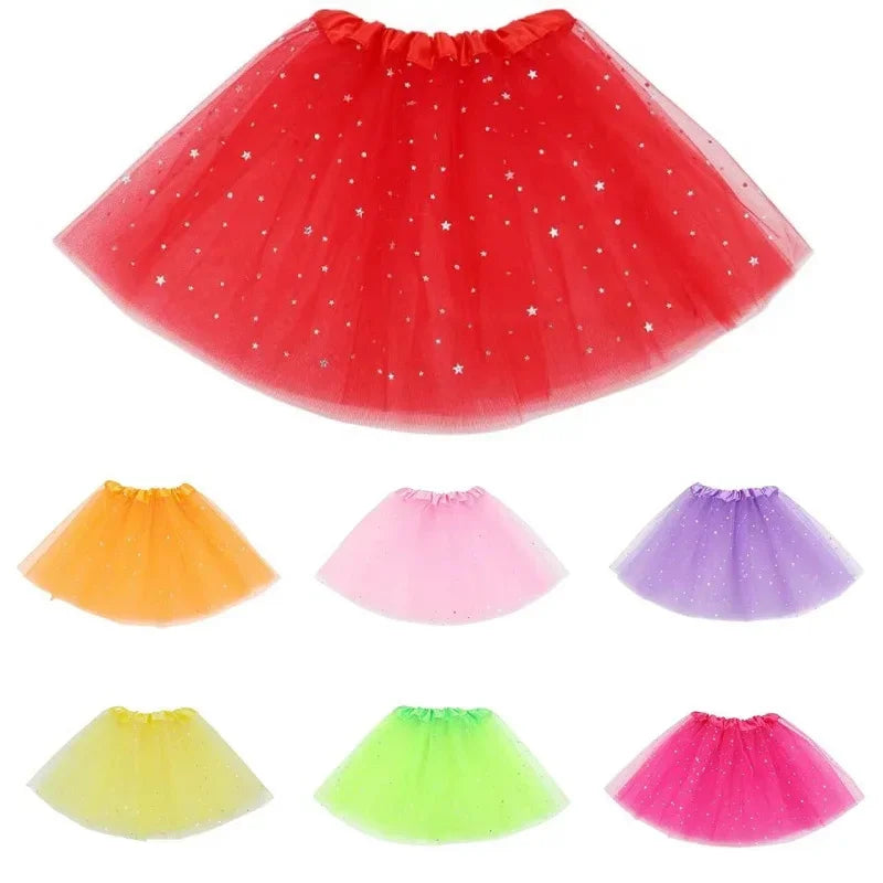 Kids Glitter Tulle Star Tutu Skirt - 3-Layer Sequin Dance Skirt for Girls — view 1 of tutus