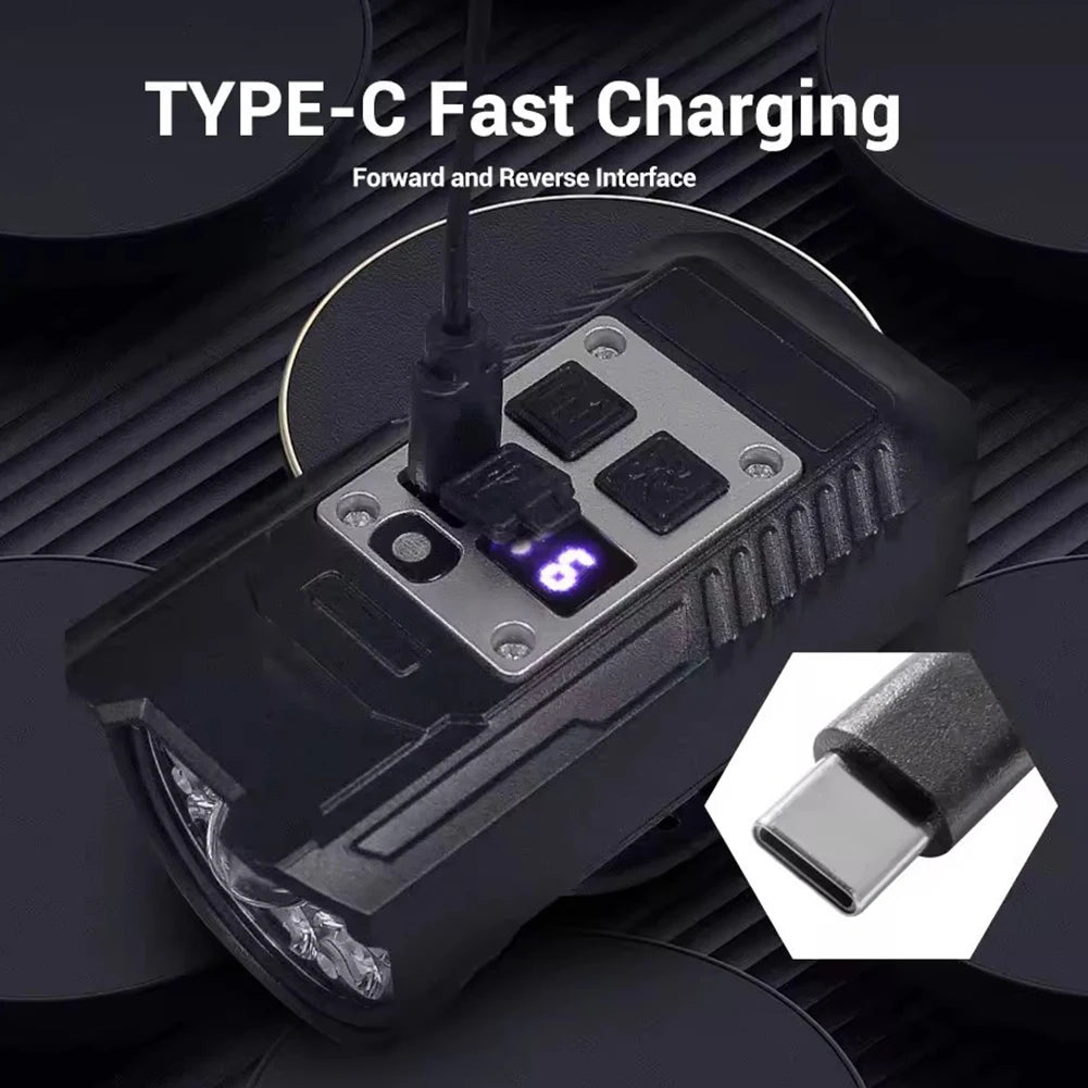 9-LED USB-C Rechargeable Bike Light — Sensor MTB Headlight with Side Beams — view 3 of outdoor sports