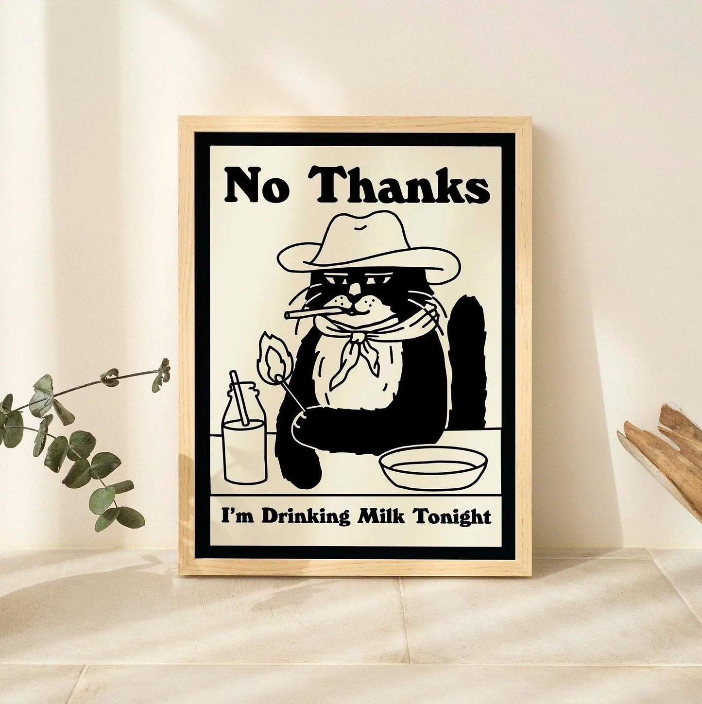 Spaghetti &amp; Espresso Cat Canvas Poster &mdash; Retro Kitchen Wall Art for Caf&eacute; &amp; Home — view 12 of wall art & prints