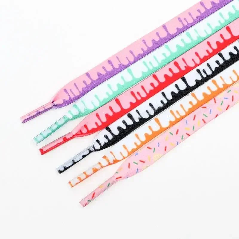 Rainbow Ice-Cream Shoelaces — Elastic No-Tie Sneaker Laces — view 1 of shoe accessories
