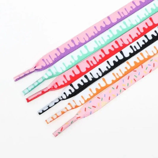 Rainbow Ice-Cream Shoelaces — Elastic No-Tie Sneaker Laces — view 1 of shoe accessories