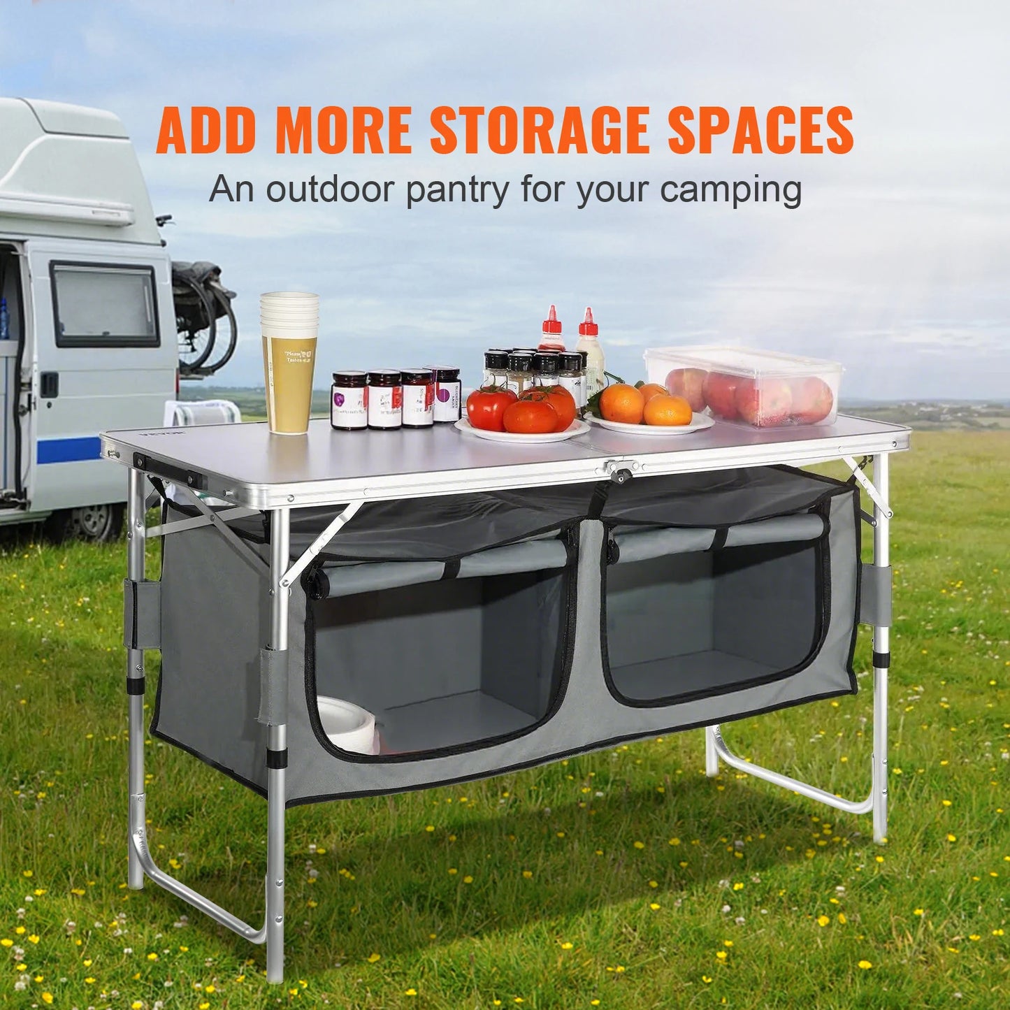 SucceBuy Aluminum Camping Folding Table — Quick-Set Cooking Station — view 2 of outdoor sports