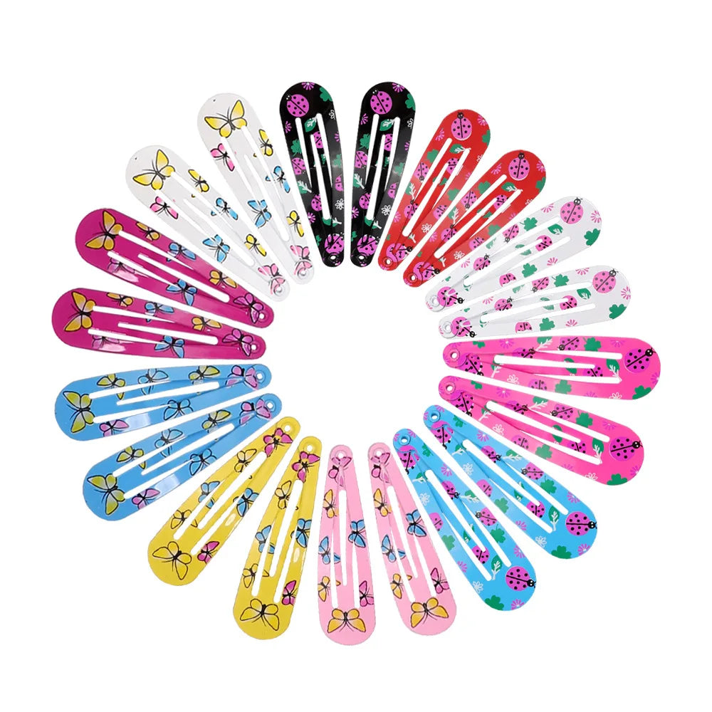 40Pcs/Lot Hair Accessories Girls Hairpin Print Cartoon Fruit Animal Flower Hair Clip Cute Powder Hairgrip New Children Headdress — view 3 of product
