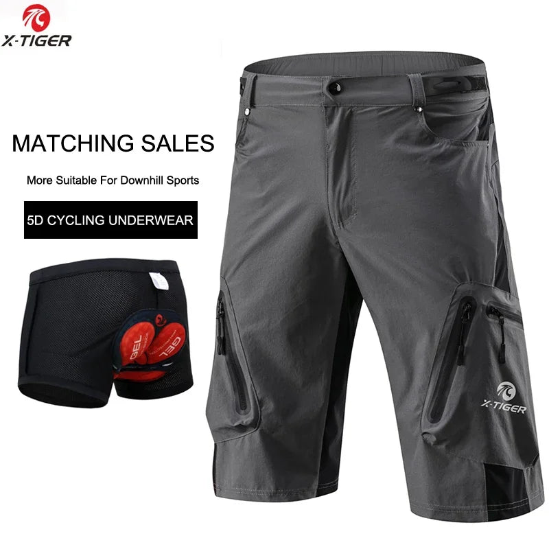 X-Tiger Men&rsquo;s Cycling Shorts &mdash; 5D Gel Pad MTB Downhill Loose Outdoor Bike Shorts — view 9 of shorts