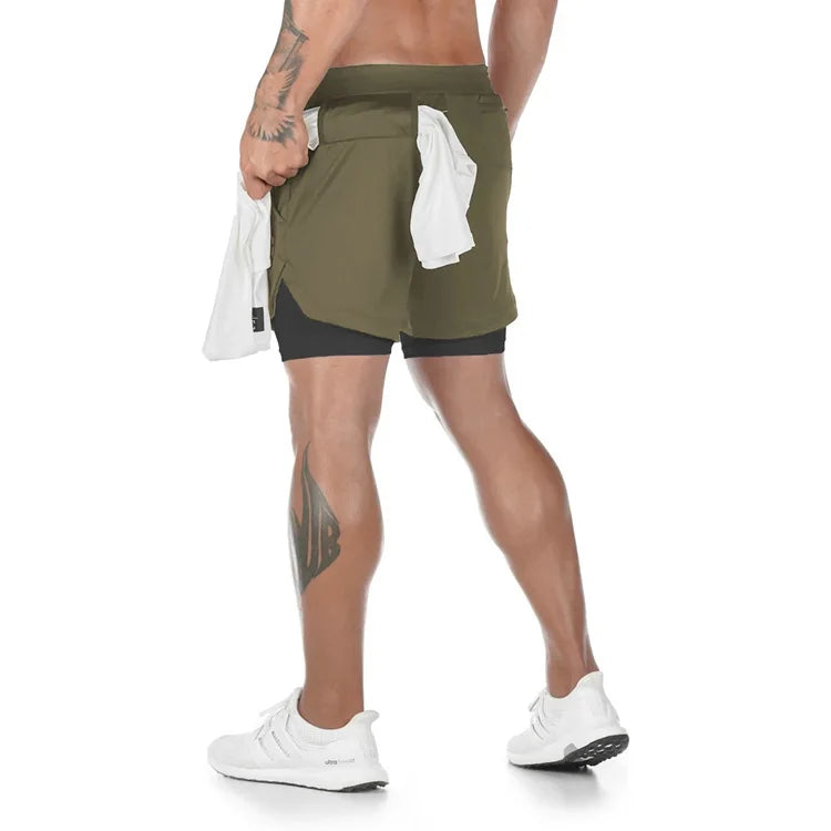 Camo Running Shorts Men — 2-in-1 Quick-Dry Gym Sports Training Shorts — view 13 of shorts